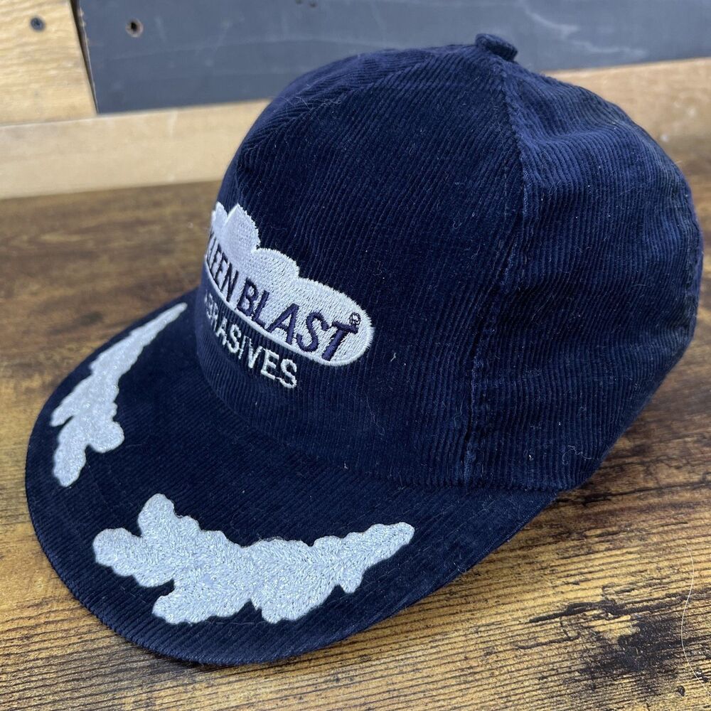 Kleen Blast Abrasives Snapback Hat Baseball Cap Corduroy Vintage Made in USA